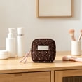 thumbnail image 3 of Feledorashia Sanitary Napkin Storage Bag, Portable Period Pouch, Heart Dots Fabric Mini Organizer, Compact Small Squares Makeup Purse with Double Zipper and Soft Quilted Design, 3 of 6