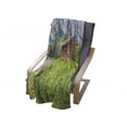 thumbnail image 3 of Alps Soft Flannel Fleece Throw Blanket, Wooden House on Mountain Valley Meadow Swiss Hiking Panorama, Cozy Plush for Indoor and Outdoor Use, 50" x 70", Lime Green Purple Grey, by Ambesonne, 3 of 5