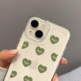 thumbnail image 5 of Cute Green Love Heart Happy Soft Phone Case Compatible with iPhone Case (Gray,iPhone 14 Pro Max), 5 of 7