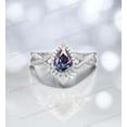 thumbnail image 4 of KANISHKAGEMS&JEWELS 2 Ct 7x5mm / Pear Cut Alexandrite Ring CZ Diamond Cross Over Promise Ring June Birthstone Women Jewelry Valentine's Day Gift For Lover, 4 of 6