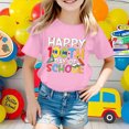 thumbnail image 2 of 100 Days Of School Shirt Kids Round Neck Letter Graphic Printed Short Sleeve T Shirts Fashion Tee Shirt Girls' Tops, Tees & Blouses Pink,100（2-3 Years）, 2 of 4