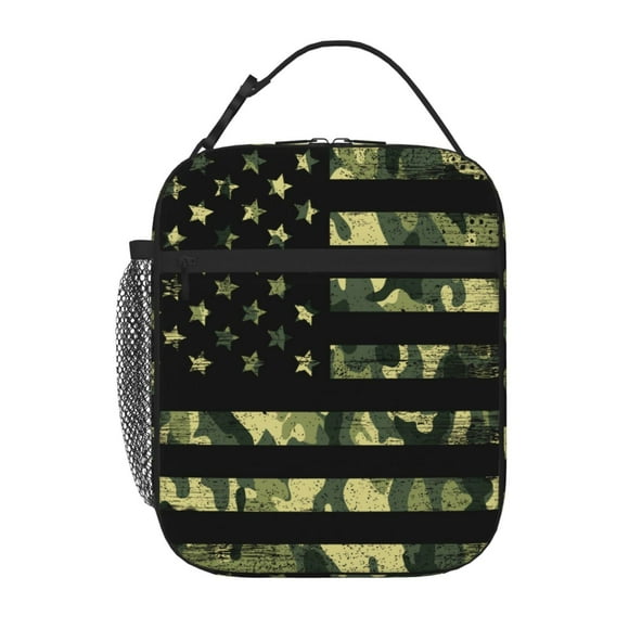 Bolsa Térmica para Almuerzo PTPLMM con Estampado de Bandera Americana Camuflaje