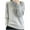 Gray, variant on HAPIMO Slim Wool Sweater Women Fall Winter Warm Knitted Pullover Mockneck Long Sleeve Sweater Basic Tops Stretch Button Beige L