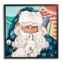 Stupell Indtries Nautical Santa Cla Quiet Hand Gesture Beach Tents,17 x 30,Design by Patricia Pinto