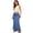 Blue, variant on Girls Cotton Linen Flared Maxi Skirt Back Slit Elastic Waist Drawstring Summer Ankle-Length Vacation Boho Long Skirt