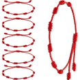 thumbnail image 1 of 6 Piezas Pulseras de Hilo Rojo Pulsera de Cordón Rojo Pulsera de Hilo de Nudo Rojo Ajustable Amuleto para Protección, Mal de Ojo y Buena Suerte, 1 of 5