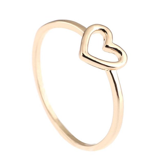 Hollow Heart Peach Heart Heart Ring