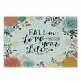 thumbnail image 1 of Saying Cutting Board, Fall in Love with Your Life Lettering with Botanical Frame, Decorative Tempered Glass Cutting and Serving Board, in 3 Sizes, by Ambesonne, 1 of 2