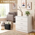 thumbnail image 4 of Ubesgoo 3 Drawer Dresser, Modern Storage Chest with Spacious Drawers, White Bedroom Dresser Organizer Cabinet for Bedroom, Living Room and Home Office, 4 of 12