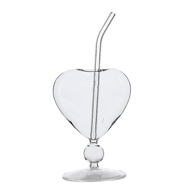 Copa de cóctel de 10oz, cristalería para beber, corazón 3D transparente, botella de agua única, copa de fiesta, KTV, aniversario, vacaciones