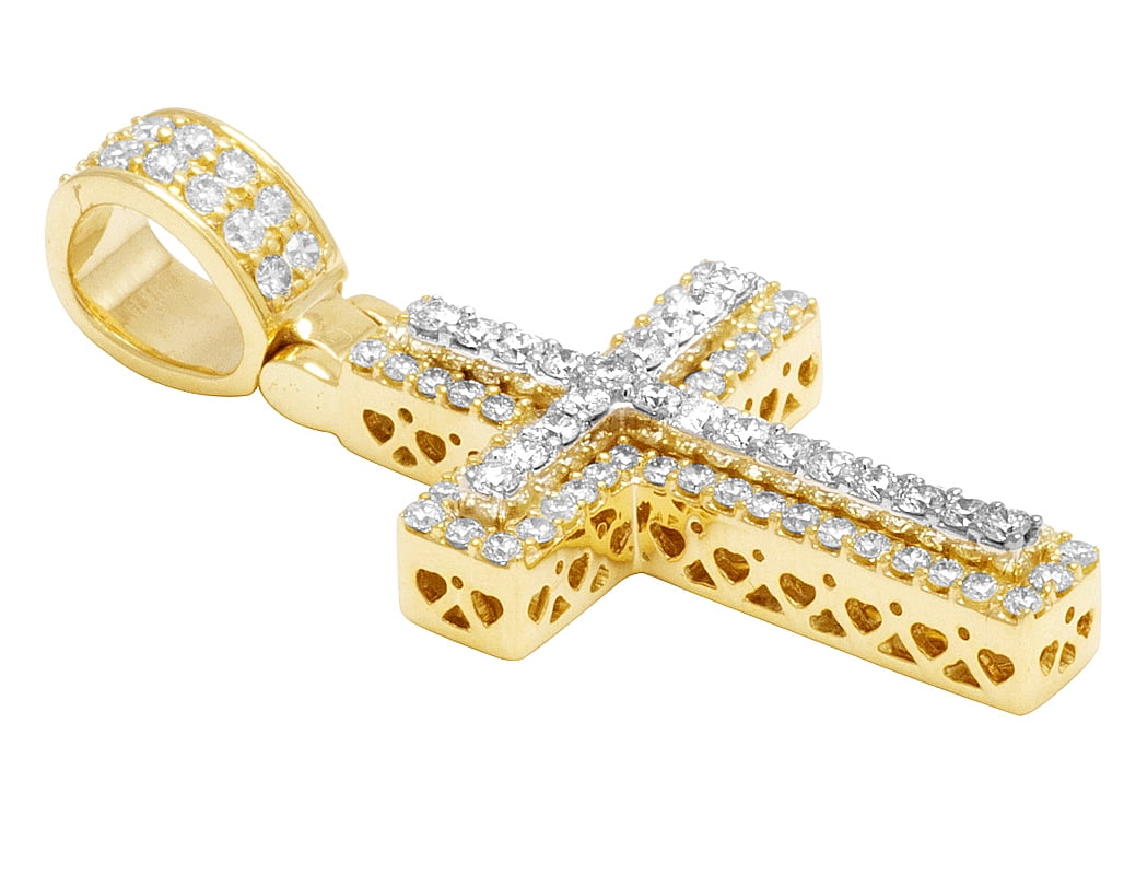 two tone diamond cross