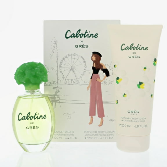 Parfums Gres Cabotine 2 Piece Set For Women: 3.4 Oz Eau De Toilette Spray, 6.8 Oz Perfumed Body Lotion
