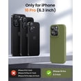 thumbnail image 5 of KOMI Designed for iPhone 16 Pro Shockproof Liquid Silicone Protective Phone Case, Olive Green, 5 of 5