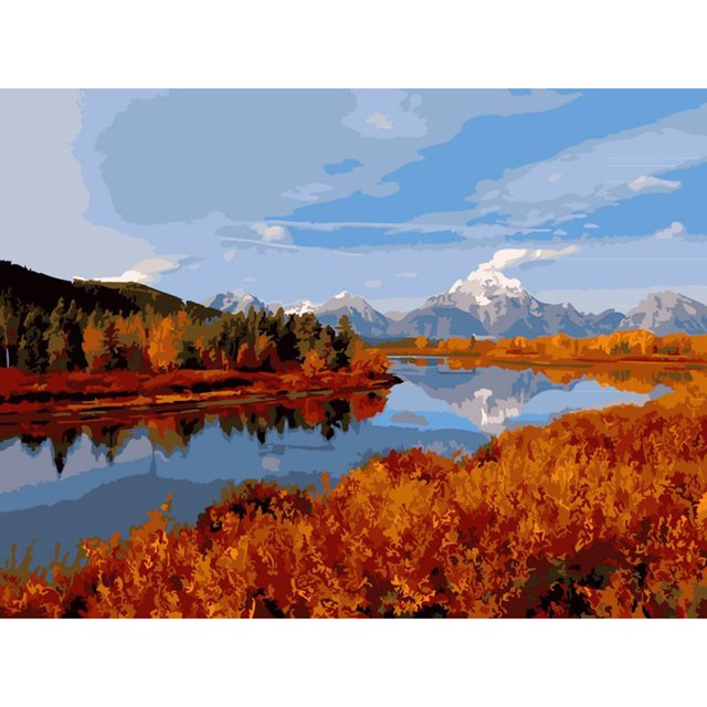 Cuadros Decorativos DIY pintura digital por números paisaje lienzo cuadro moderno arte de pared Tmvgtek embutido en tela