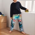 thumbnail image 5 of Wukai Travel Around The World Print Teenagers' Pajama Pant Sleep Pajama Lounge Pant PJ Bottoms with Pockets and Button Fly(Available in Big & Tall)-Medium, 5 of 6