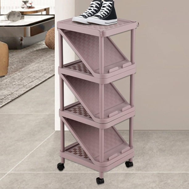 Zapatero colgador de zapatos de 7 capas para puerta de casa, fácil montaje, almacenamiento de zapatos, organizador para pasillo, armario esquinero, violeta rosa