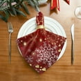 thumbnail image 2 of GZHJMY Merry Christmas Snowflake Gold Red Winter Polyester Cloth Dinner Napkins with Hemmed Edges 1 Pack Oversized 20 x 20 inches for Wedding Party Family Holiday Decorative Washcloths, 2 of 7