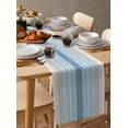 thumbnail image 6 of Gradient Blue Gray Stripe Table Runner-36 Inch Long Modern Minimalist Line Table Runners Linen Burlap Tablerunner for Kitchen Dining Room Holiday Party, 6 of 9