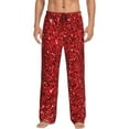 thumbnail image 2 of Lsque Red Glitter Print Men's Pajama Pants, Lounge Pant - Comfortable Home Wear,Elastic Waistband, Stylish Design-Medium, 2 of 9