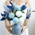 thumbnail image 4 of Yooshoverk Blue Hydrangea Arrangement - Artificial Flower Bouquet in Glass Vase - Realistic Home Decor for Centerpiece - Wedding Banquet Floral (20 inch Height), 4 of 6