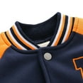 thumbnail image 4 of XBASW Toddler Baby Boys Girls Fleece Baseball Jacket Kids Letter Varsity Style Baseball Coat for Autumn Winter 1-7Y, 4 of 9