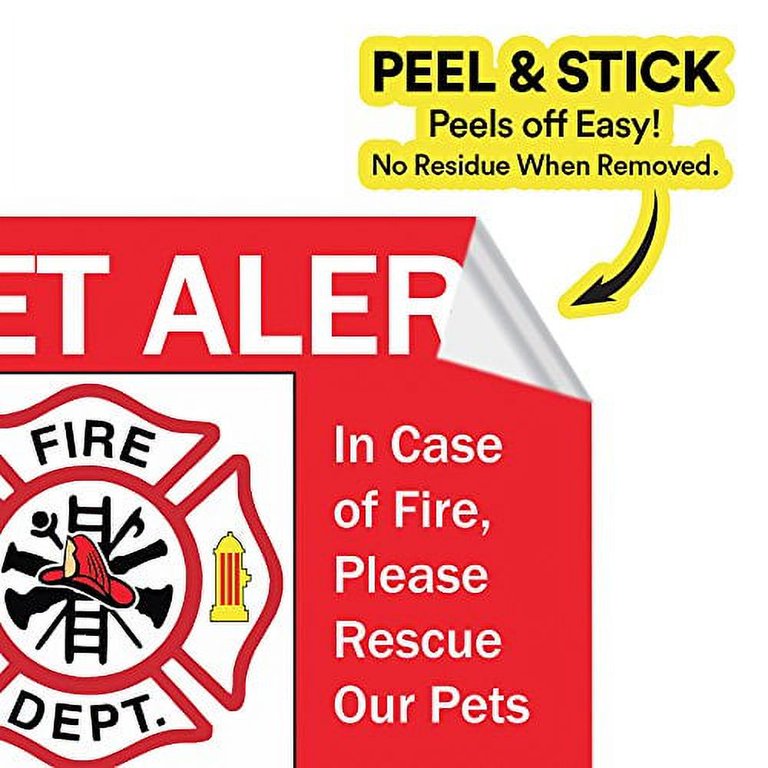 Pet Stickers 2 PC Pet Alert Emergency Stickers | UV Resistant Window ...