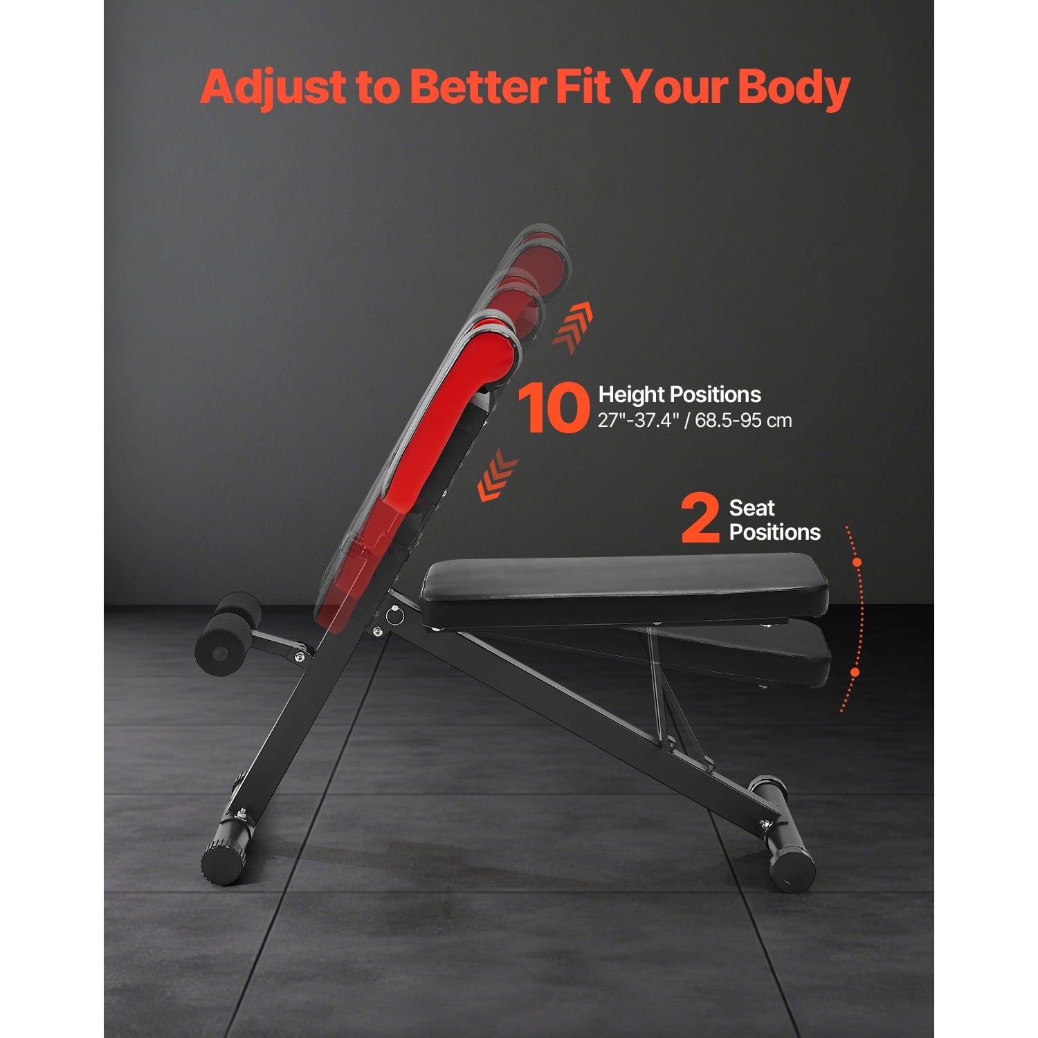 KFFKFF Versatile Weight Bench for Comprehensive Body Exercise, Roman Chair Hyperextension Bench, 330 lbs Customizable & Collapsible Gear for Back Arm Core Ab Training, Sit Up Fitness Device
