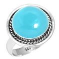 thumbnail image 1 of 925 Silver Ring For Women - Girls Blue Chalcedony Stone Silver Ring Size 12 Handmade Silver Ring Size 12 Gift For Women On Mothers' Day 925 Silver Jewelry With Gemstone, 1 of 5