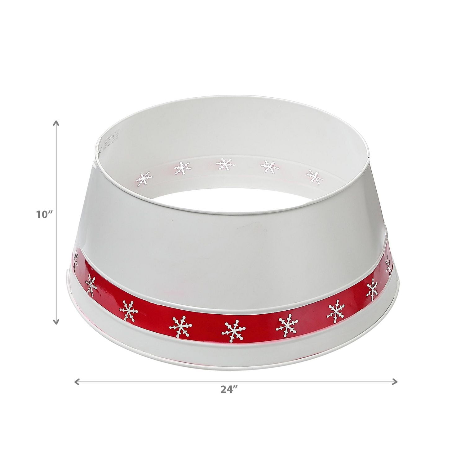 Christmas Metal White Tree Collar With Snowflakes