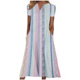 thumbnail image 2 of Robes pour Femmes 2024 Été Surdimensionné Décontracté Manches Courtes Col en V Robe Imprimée Robe Ample 50 % de Réduction!, 2 of 5