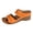 Orange, variant on Slides for Women Bohemian Hollow out Orthopedic Walking Sandals Summer Casual Slip on Platform Wedges Green Size 9.5