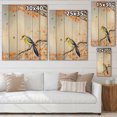 thumbnail image 4 of Designart 'Beautiful Blue Bird Sitting On Flowering Branch II' Traditional Print on Natural Pine Wood, 4 of 5