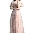 thumbnail image 4 of YM YOUMU Women Square Neck Smocked Flutter Sleeve Stars Tulle Princess Sweet A Line Dress, 4 of 4