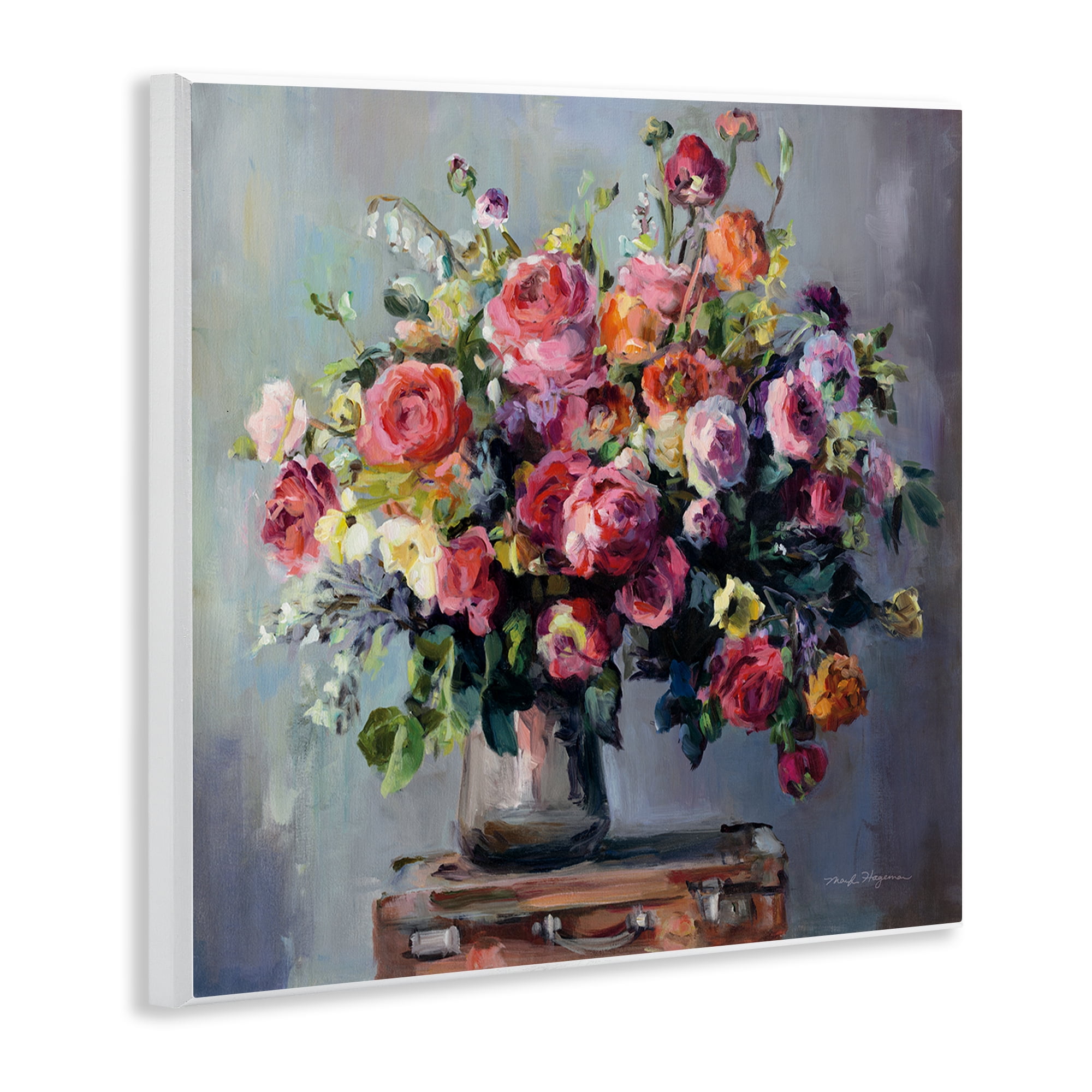 Stupell Industries Abundant Rose Bouquet Plants & Flowers Painting Unframed Art Print Wall Art, 12 x 12