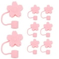 thumbnail image 1 of 8Pcs Straw Adorable Shaped Caps Drinking Pipe Cover Straw Tip Plugs Straw Covers Silicone Tips, 1 of 7