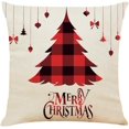 thumbnail image 5 of 4PCS 18"x18" Throw Pillow Covers Christmas Decorative Couch Pillow Cases Cotton Linen Pillow Square Cushion Cover for Sofa, Couch, Bed and Car (Christmas-E), 5 of 5