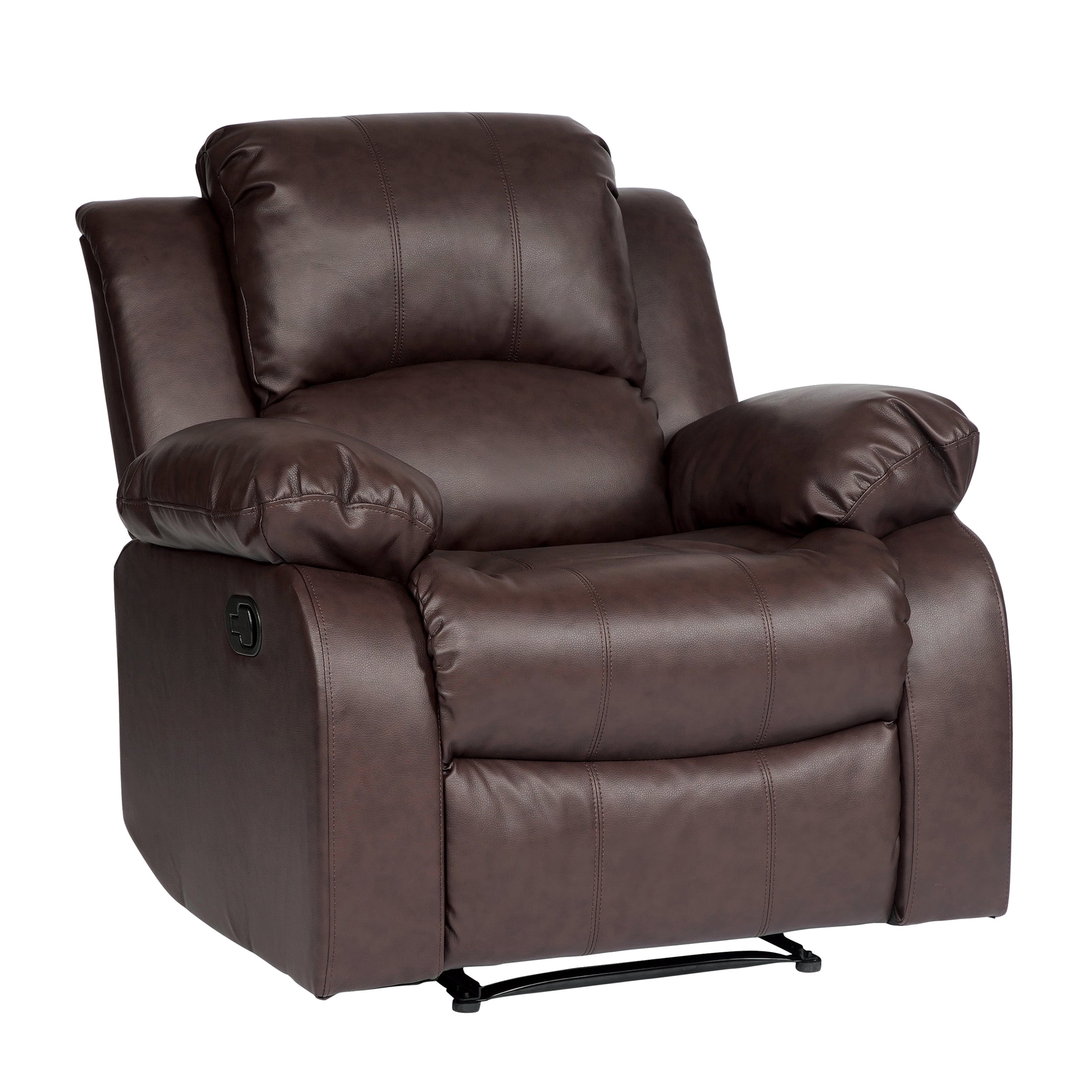 OakvillePark Tillinghast Faux Leather Upholstered Reclining Chair, Brown