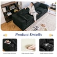 thumbnail image 6 of YODOLLA 110" Oversized Boneless Couch for Living Room,Cloud Sectional Sofa with Fluffy Corduroy Seat Cushions, 3 Seater Upholstered Floor Sofa, No Assembly Required, Black, 6 of 10