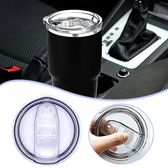 Transparent Cup Lids, 2 Pack 20 oz Replacement Covers for 20 oz Tumbler, 16 oz Pints, 10/24 oz Mug, 10 oz Lowball, Suitable for Cups with Mouth Size of 4.3-3.74 In