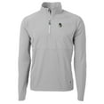 thumbnail image 2 of Men's Cutter & Buck Gray Michigan State Spartans Adapt Eco Knit Hybrid Recycled Quarter-Zip Pullover Top, 2 of 3