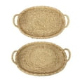 thumbnail image 7 of Bloomingville Decorative Handwoven 24" & 28" Oval Seagrass & Rattan Trays with Handles (Set of 2 Sizes), 7 of 7