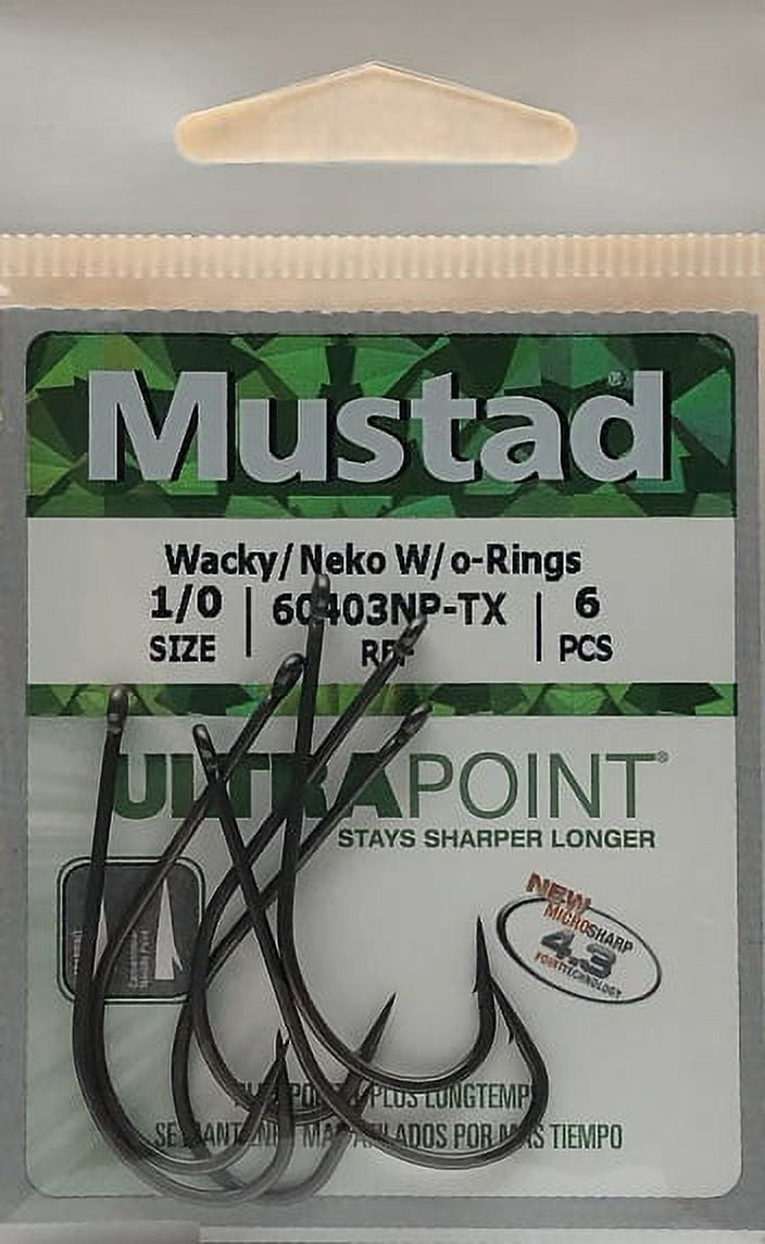 Mustad TitanX Wacky/Neko/Dropshot Hook - Size: 1/0 (TitanX) 6pc