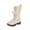 Beige, variant on WRTFVZA Girls Knee High Boots, Leather Side Zipper Design, Durable Comfort Footwear for Teens
