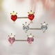 thumbnail image 3 of 3 Piezas de Cristal Corazón Pezón Barbells Anillos Joyería para Mujeres Premium Sunnimix Anillos de la lengua joyería, 3 of 7