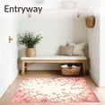 thumbnail image 3 of ODIKA 4' x 6' Machine Washable Non-Slip Area Rug, Floral Flower High Traffic Rug, Pink, 110442, 3 of 7