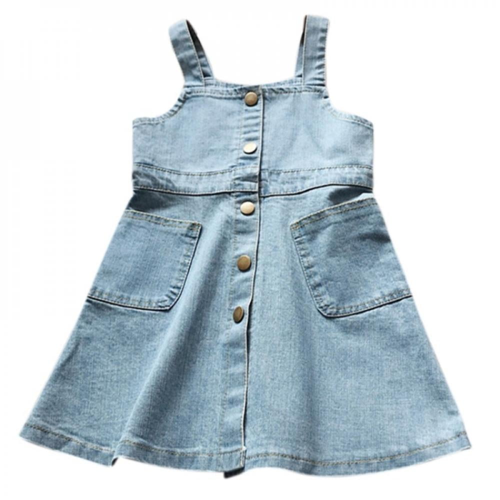 Clearance!Little Girls Casual Straps Denim Overall Bibs Dress,Summer ...