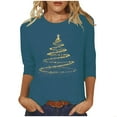 thumbnail image 4 of Oalirro Christmas Shirts for Women Christmas Tree Graphic Tees Xmas Holiday Top, 4 of 5