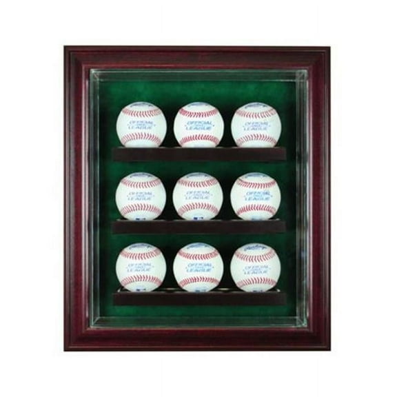 Perfect Cases PC-9BSCB-C 9 Baseball Cabinet Style Display Case, Cherry