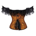 thumbnail image 3 of Grebrafan Corset Graduation Party Lace Off Shoulder Bustier Ginger L, 3 of 5