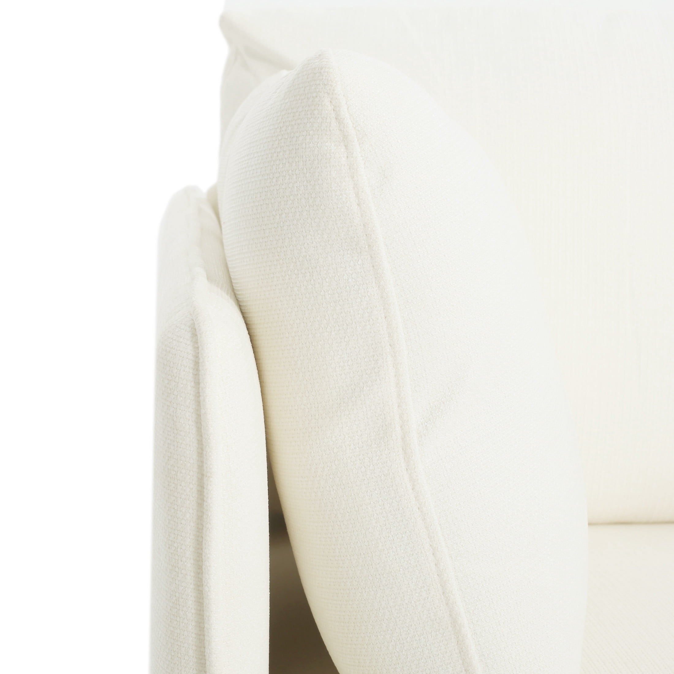 Noble House Modern Upholstered Accent Chair with Sturdy Wooden Legs, Cozy Seating for Living Room, White
